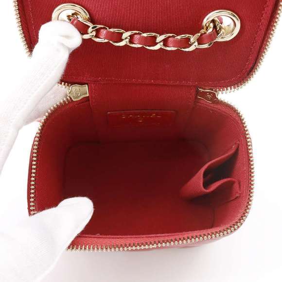 Chanel Accessory Bag Vanity Matelasse Lambskin Pouch Mark Coco - Picture 6 of 11